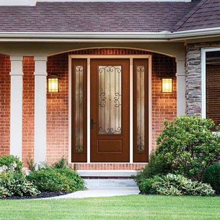 Doors Contemporary Thermatru Fiber Classic Mahogany